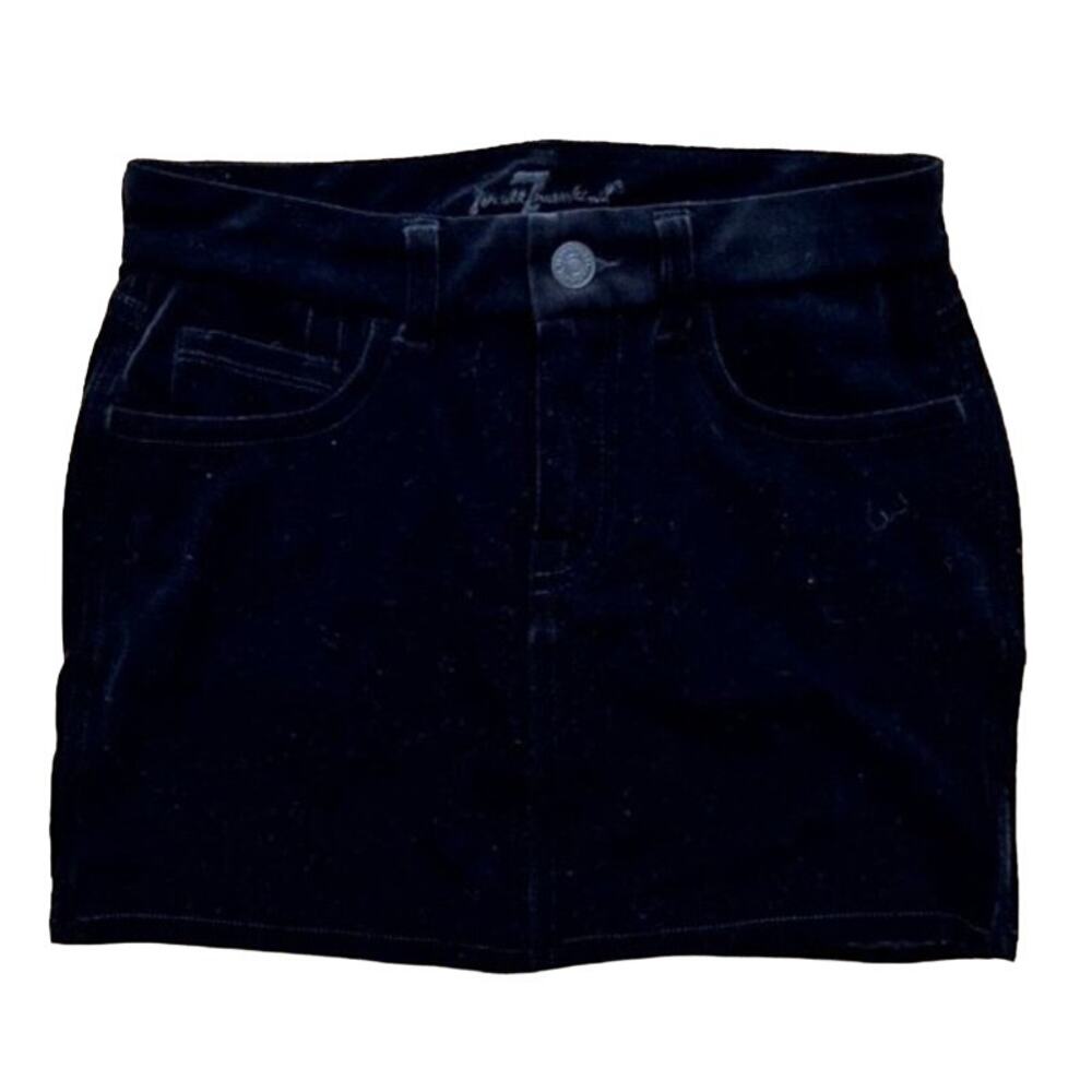 7 For All Mankind Girls Size 10 Velvet Mini Skirt Soft Black